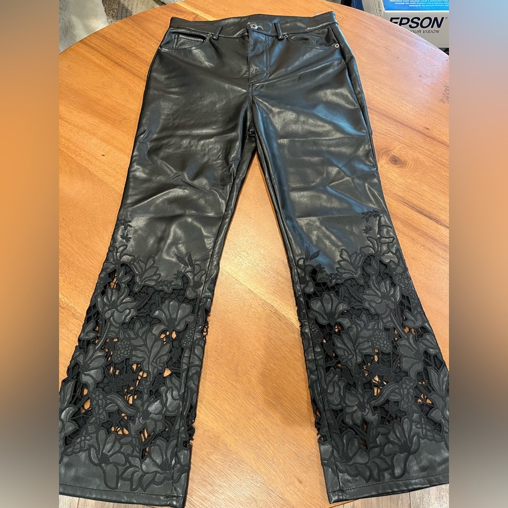 Johnny Was Black vegan Leather Trousers